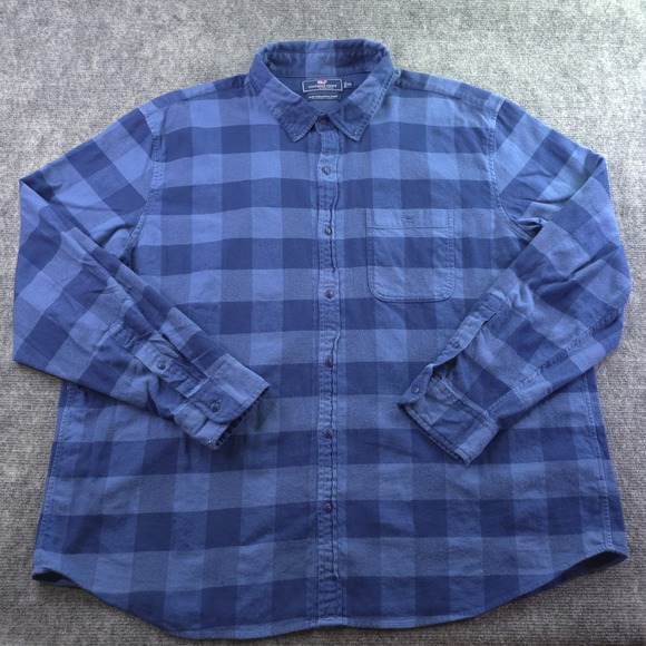 Vineyard Vines Other - Vineyard Vines Slim Fit Longshore Shirt 2XL Blue Plaid Flannel Long Sleeve